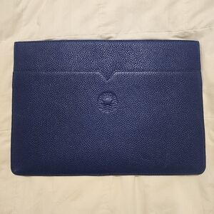 Blue Leather Underarm Portfolio /  13″ Laptop Tablet Kindle Sleeve by Ro…